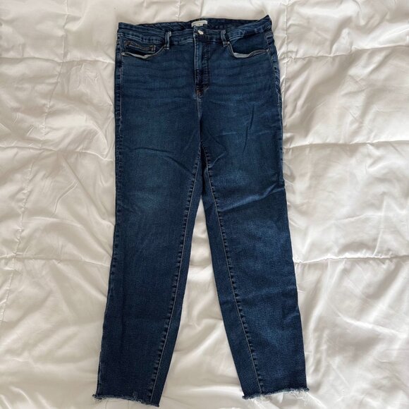 Good American Good Legs Raw Hem Stretch Skinny Jeans (Plus Size 16/1X) Like new - Picture 2 of 9